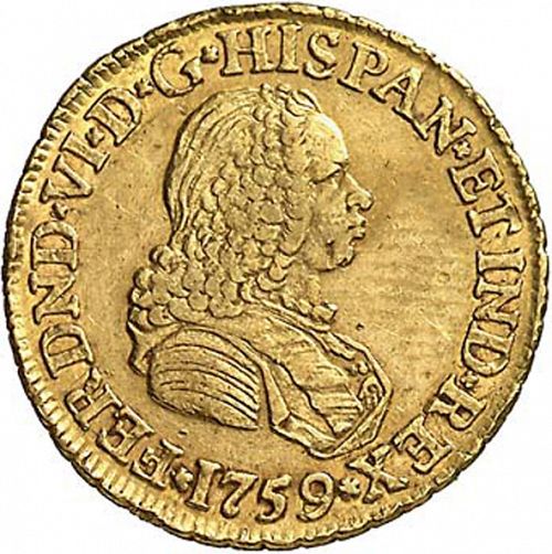 2 Escudos Obverse Image minted in SPAIN in 1759J (1746-59  -  FERNANDO VI)  - The Coin Database