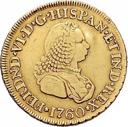 2 Escudos Obverse Image minted in SPAIN in 1760J (1746-59  -  FERNANDO VI)  - The Coin Database