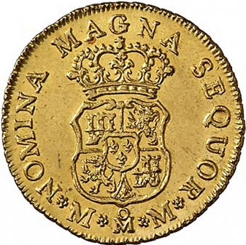 2 Escudos Reverse Image minted in SPAIN in 1757MM (1746-59  -  FERNANDO VI)  - The Coin Database