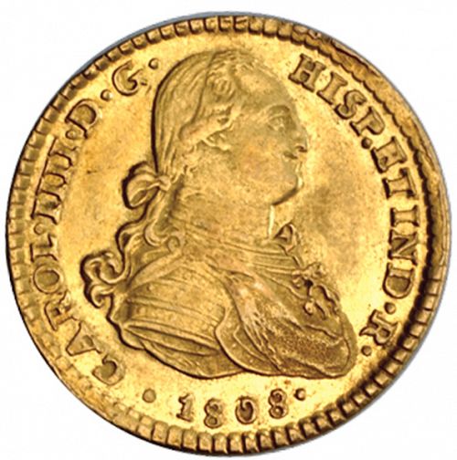 2 Escudos Obverse Image minted in SPAIN in 1808TH (1808-33  -  FERNANDO VII)  - The Coin Database