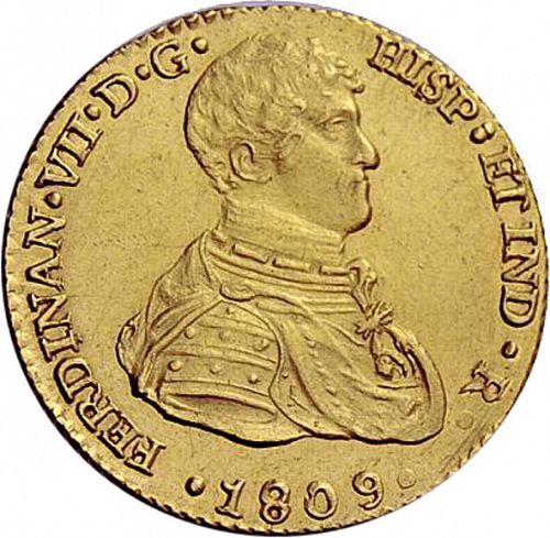 2 Escudos Obverse Image minted in SPAIN in 1809CN (1808-33  -  FERNANDO VII)  - The Coin Database