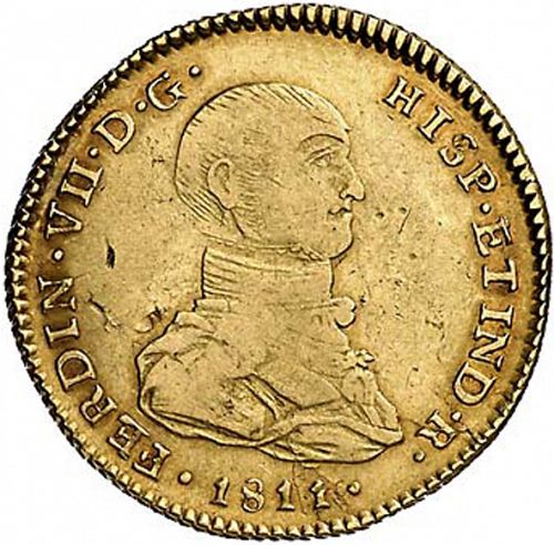 2 Escudos Obverse Image minted in SPAIN in 1811JP (1808-33  -  FERNANDO VII)  - The Coin Database