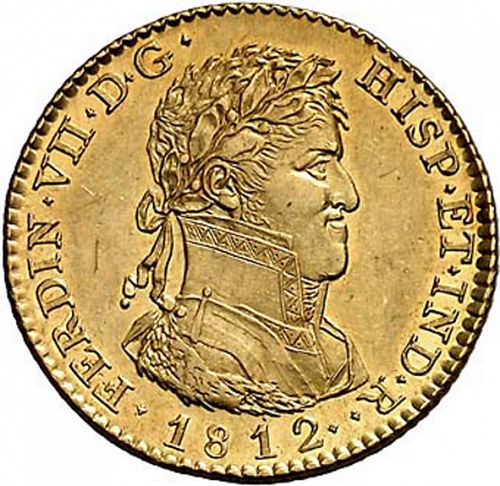 2 Escudos Obverse Image minted in SPAIN in 1812IJ (1808-33  -  FERNANDO VII)  - The Coin Database
