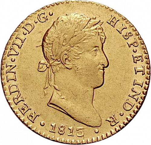 2 Escudos Obverse Image minted in SPAIN in 1813CJ (1808-33  -  FERNANDO VII)  - The Coin Database