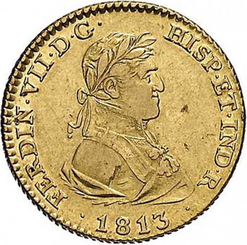 2 Escudos Obverse Image minted in SPAIN in 1813IJ (1808-33  -  FERNANDO VII)  - The Coin Database