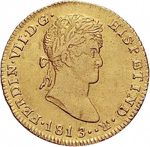 2 Escudos Obverse Image minted in SPAIN in 1813SF (1808-33  -  FERNANDO VII)  - The Coin Database