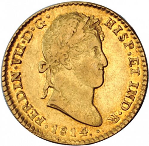 2 Escudos Obverse Image minted in SPAIN in 1814HJ (1808-33  -  FERNANDO VII)  - The Coin Database