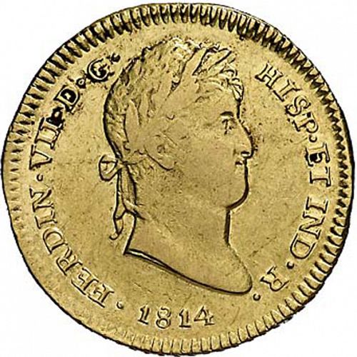 2 Escudos Obverse Image minted in SPAIN in 1814JP (1808-33  -  FERNANDO VII)  - The Coin Database