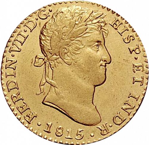 2 Escudos Obverse Image minted in SPAIN in 1815CJ (1808-33  -  FERNANDO VII)  - The Coin Database