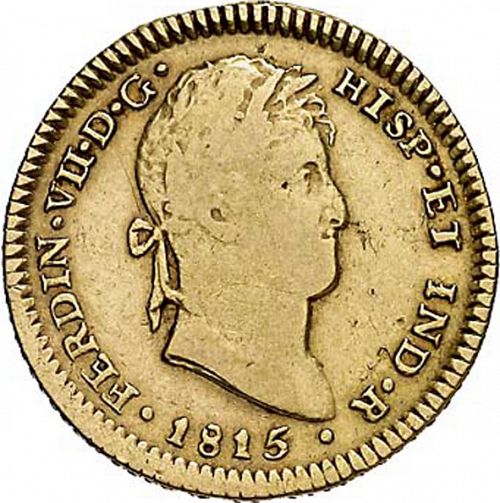 2 Escudos Obverse Image minted in SPAIN in 1815JP (1808-33  -  FERNANDO VII)  - The Coin Database