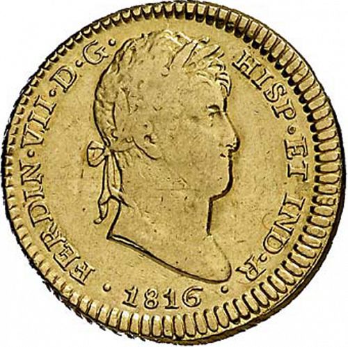 2 Escudos Obverse Image minted in SPAIN in 1816JP (1808-33  -  FERNANDO VII)  - The Coin Database