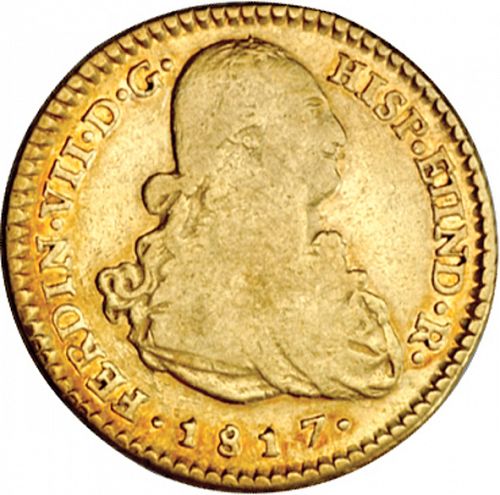 2 Escudos Obverse Image minted in SPAIN in 1817FJ (1808-33  -  FERNANDO VII)  - The Coin Database