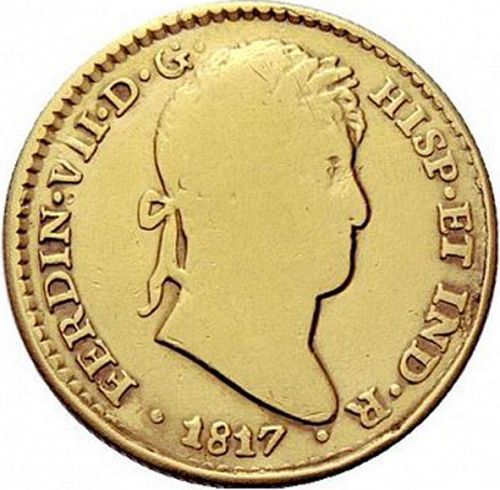 2 Escudos Obverse Image minted in SPAIN in 1817JP (1808-33  -  FERNANDO VII)  - The Coin Database