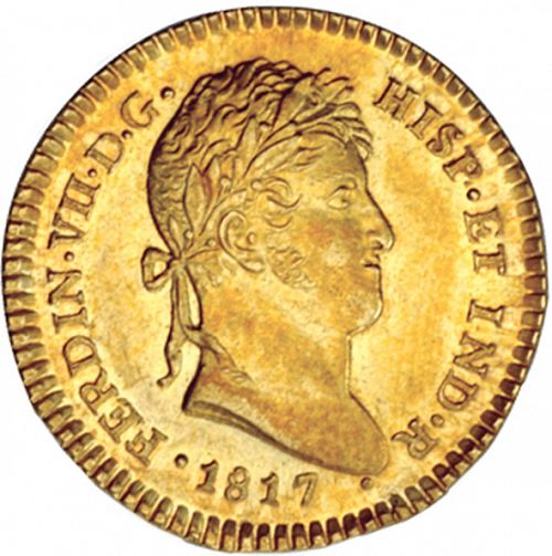 2 Escudos Obverse Image minted in SPAIN in 1817M (1808-33  -  FERNANDO VII)  - The Coin Database