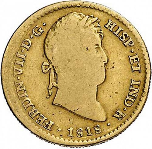 2 Escudos Obverse Image minted in SPAIN in 1818JP (1808-33  -  FERNANDO VII)  - The Coin Database