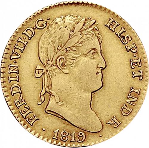2 Escudos Obverse Image minted in SPAIN in 1819GJ (1808-33  -  FERNANDO VII)  - The Coin Database