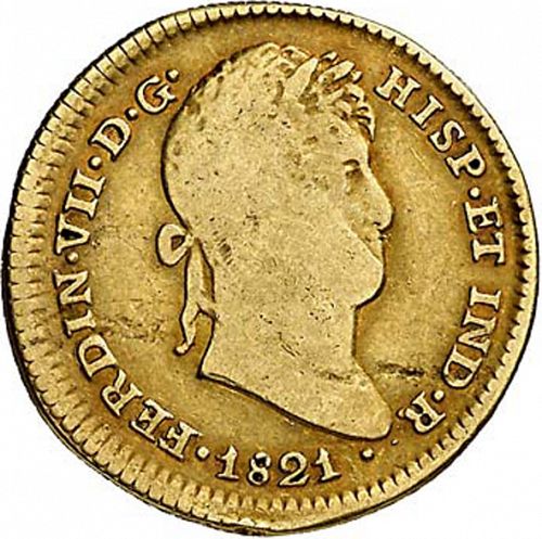 2 Escudos Obverse Image minted in SPAIN in 1821JP (1808-33  -  FERNANDO VII)  - The Coin Database