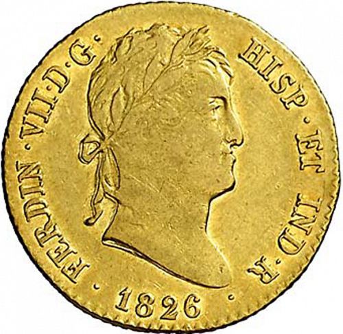 2 Escudos Obverse Image minted in SPAIN in 1826AJ (1808-33  -  FERNANDO VII)  - The Coin Database