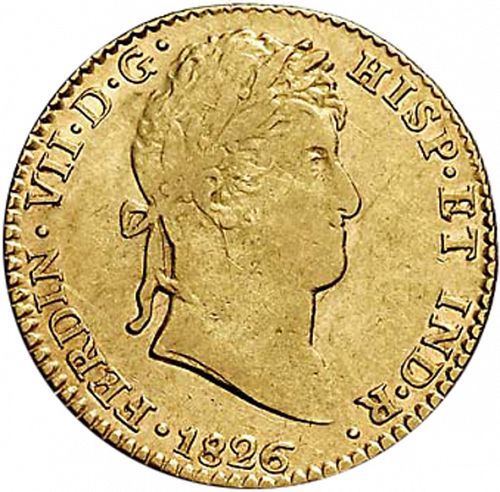 2 Escudos Obverse Image minted in SPAIN in 1826JB (1808-33  -  FERNANDO VII)  - The Coin Database