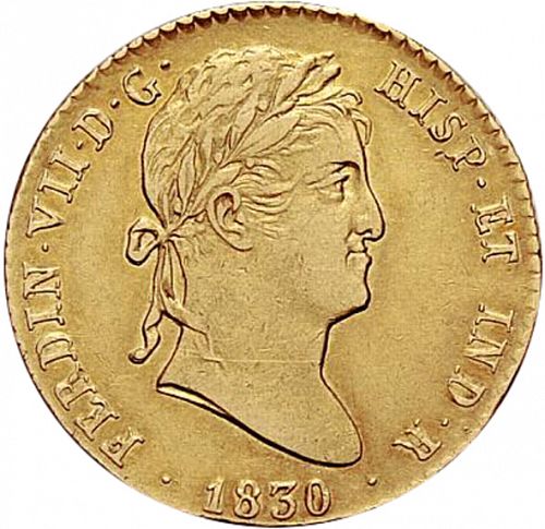 2 Escudos Obverse Image minted in SPAIN in 1830AJ (1808-33  -  FERNANDO VII)  - The Coin Database