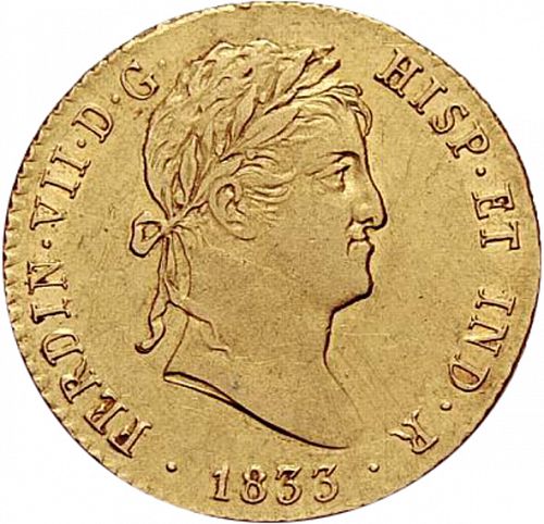 2 Escudos Obverse Image minted in SPAIN in 1833AJ (1808-33  -  FERNANDO VII)  - The Coin Database