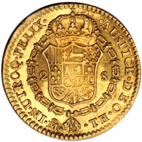 2 Escudos Reverse Image minted in SPAIN in 1808TH (1808-33  -  FERNANDO VII)  - The Coin Database