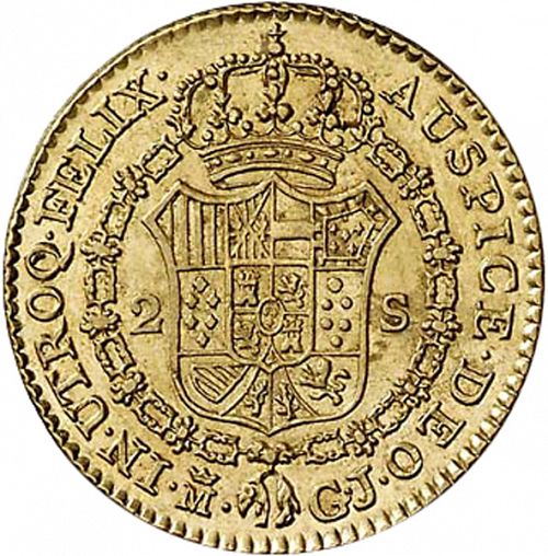 2 Escudos Reverse Image minted in SPAIN in 1813GJ (1808-33  -  FERNANDO VII)  - The Coin Database