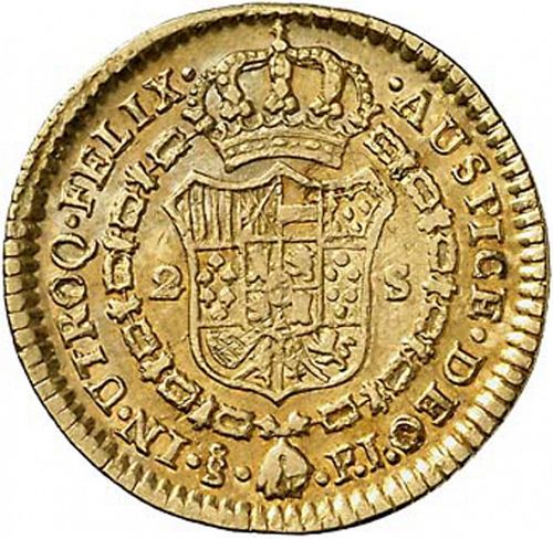 2 Escudos Reverse Image minted in SPAIN in 1814FJ (1808-33  -  FERNANDO VII)  - The Coin Database