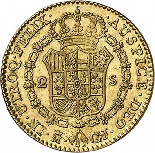 2 Escudos Reverse Image minted in SPAIN in 1814GJ (1808-33  -  FERNANDO VII)  - The Coin Database