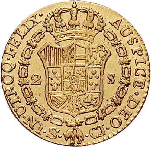 2 Escudos Reverse Image minted in SPAIN in 1815CJ (1808-33  -  FERNANDO VII)  - The Coin Database