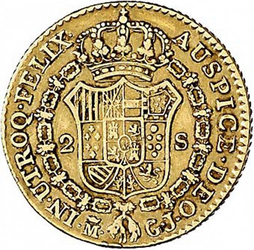 2 Escudos Reverse Image minted in SPAIN in 1817GJ (1808-33  -  FERNANDO VII)  - The Coin Database