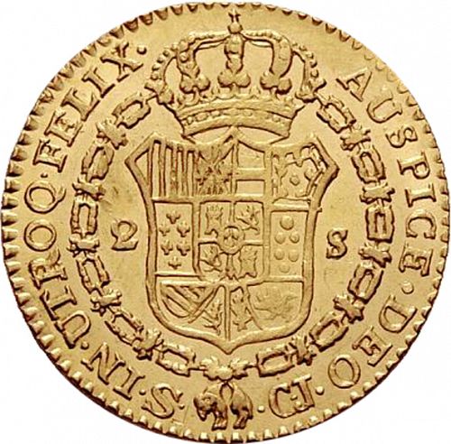 2 Escudos Reverse Image minted in SPAIN in 1818CJ (1808-33  -  FERNANDO VII)  - The Coin Database
