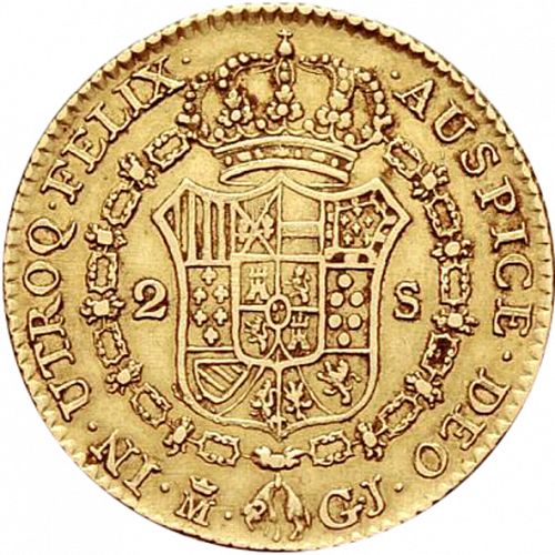 2 Escudos Reverse Image minted in SPAIN in 1819GJ (1808-33  -  FERNANDO VII)  - The Coin Database