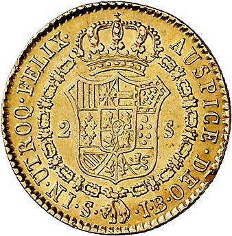 2 Escudos Reverse Image minted in SPAIN in 1831JB (1808-33  -  FERNANDO VII)  - The Coin Database