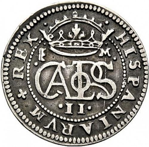 2 Reales Obverse Image minted in SPAIN in 1682M (1665-00  -  CARLOS II)  - The Coin Database