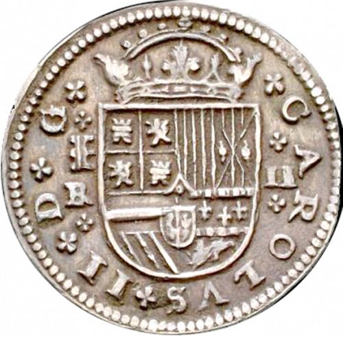 2 Reales Obverse Image minted in SPAIN in 1684BR (1665-00  -  CARLOS II)  - The Coin Database