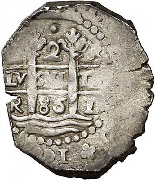 2 Reales Obverse Image minted in SPAIN in 1686R (1665-00  -  CARLOS II)  - The Coin Database