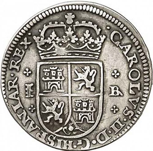 2 Reales Obverse Image minted in SPAIN in 1687BR (1665-00  -  CARLOS II)  - The Coin Database