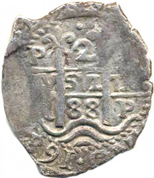 2 Reales Obverse Image minted in SPAIN in 1688VR (1665-00  -  CARLOS II)  - The Coin Database