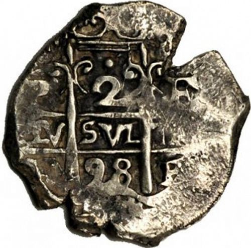 2 Reales Obverse Image minted in SPAIN in 1698F (1665-00  -  CARLOS II)  - The Coin Database