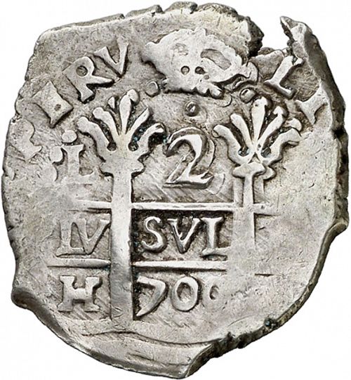 2 Reales Obverse Image minted in SPAIN in 1700H (1665-00  -  CARLOS II)  - The Coin Database