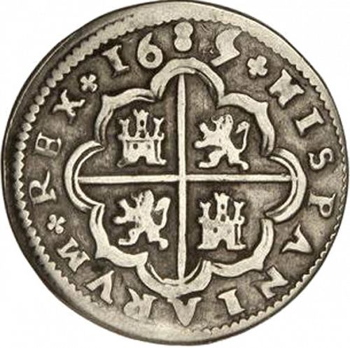 2 Reales Reverse Image minted in SPAIN in 1685BR (1665-00  -  CARLOS II)  - The Coin Database