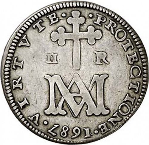 2 Reales Reverse Image minted in SPAIN in 1687BR (1665-00  -  CARLOS II)  - The Coin Database