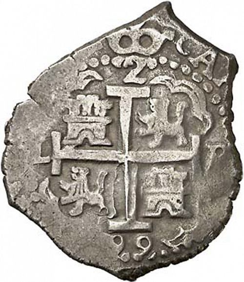 2 Reales Reverse Image minted in SPAIN in 1699R (1665-00  -  CARLOS II)  - The Coin Database