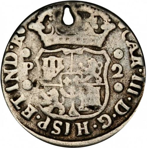 2 Reales Obverse Image minted in SPAIN in 1766P (1759-88  -  CARLOS III)  - The Coin Database