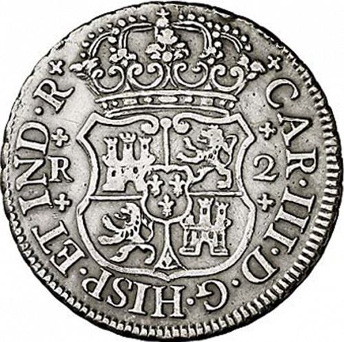2 Reales Obverse Image minted in SPAIN in 1768M (1759-88  -  CARLOS III)  - The Coin Database