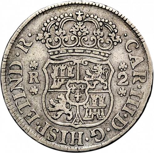 2 Reales Obverse Image minted in SPAIN in 1769JR (1759-88  -  CARLOS III)  - The Coin Database