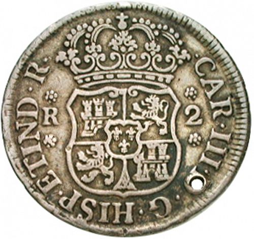 2 Reales Obverse Image minted in SPAIN in 1770JR (1759-88  -  CARLOS III)  - The Coin Database