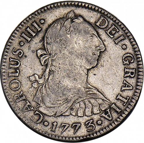 2 Reales Obverse Image minted in SPAIN in 1773FM (1759-88  -  CARLOS III)  - The Coin Database
