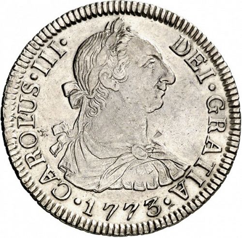 2 Reales Obverse Image minted in SPAIN in 1773JR (1759-88  -  CARLOS III)  - The Coin Database